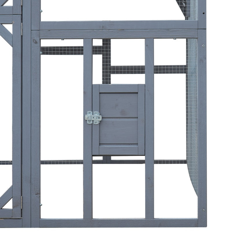Outdoor Chicken Coop Enclosures 110 Large Kitten Playpen ,Upgrade Waterproof Cover-GREY